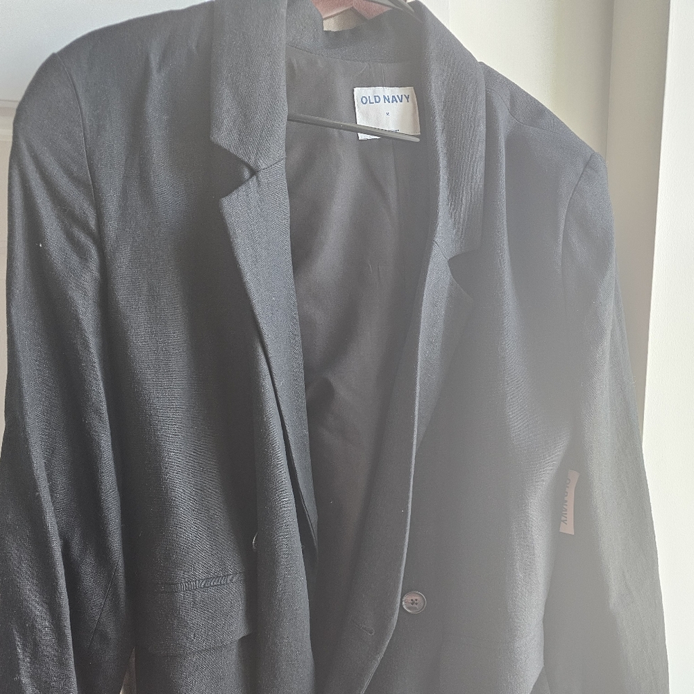 Old Navy Black Linen Blazer